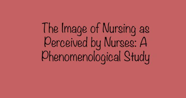 The Image of Nursing as Perceived by Nurses: A Phenomenological Study